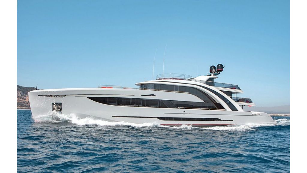 50m Displacement Motoryacht, 50m Displacement Motoryacht
4500 Nautical Miles @ 12 knots
Hull : Steel
Superstructure : Aluminium Alloy
Deck : Handlaid Burmese / Myanmar Teak
Exhaust System : Soundown
Propolsion System : BT Marine Holland
Bow Thruster : TRAC 24'' 150HP
Stern Thruster : TRAC 20'' 100HP
Watermaker : Selmar 2x 7