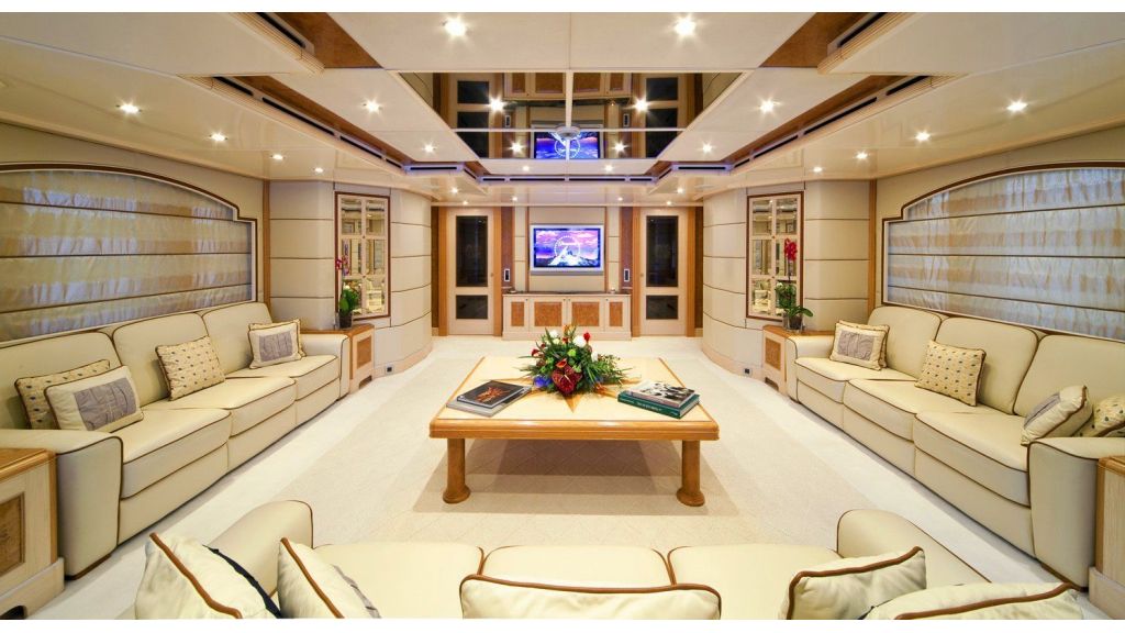 Luxury 50m Aluminum Yacht, Owner:
At the forward part of the main deck is the full width Owner's suite including a study to starboard, his and hers walk in closets and his and hers marble lined bathroom with central Jacuzzi bath and shower room