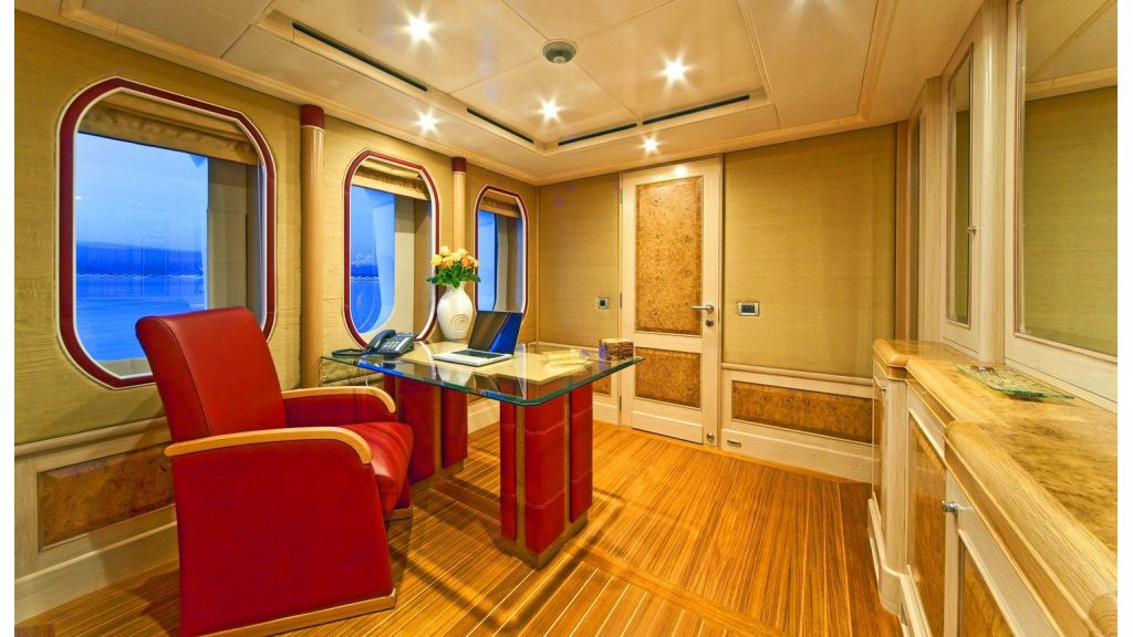 Luxury 50m Aluminum Yacht, The large garage holds 1 tenders and 2 jet skis as well as room for other water sports equipment