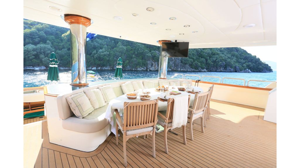 Luxury Motoryacht For Sale, The fore deck contains another concept – a Jacuzzi with a fully hydraulic roof allowing water to remain in the bath whilst underway