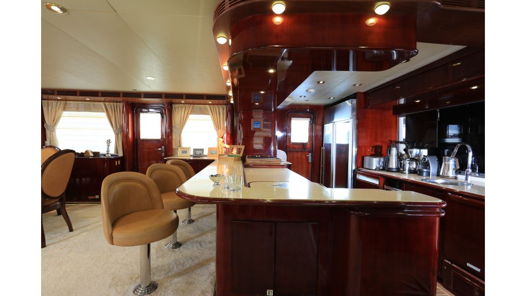 Luxury Motoryacht For Sale, The fore deck contains another concept – a Jacuzzi with a fully hydraulic roof allowing water to remain in the bath whilst underway