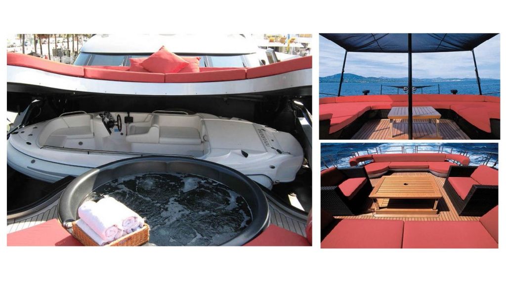 Palmer & Johnson 135 ft, Specifically laid out to emphasize open flowing spaces within geometric patterns in her 5 staterooms arrangement